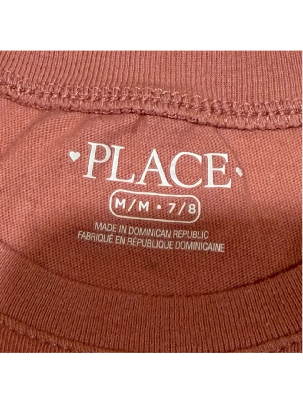 Girls The Place Paris Eiffel Tower Heart Graphic T Shirt Pink Short Sleeve M 7/8